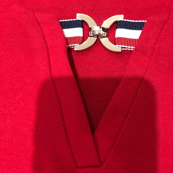 Karen Scott Sport Cotton Ribbon Trim Keyhole Dress - Picture 5 of 7